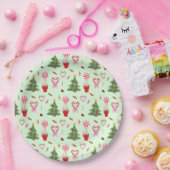 Weihnachtskandy Trees Pattern Pappteller (Party)