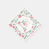 Weihnachtskandy Zwei süße 2. Geburtstag Serviette (Ecke)