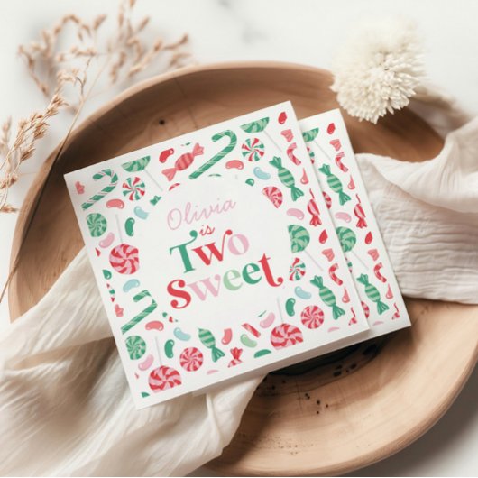 Weihnachtskandy Zwei süße 2. Geburtstag Serviette