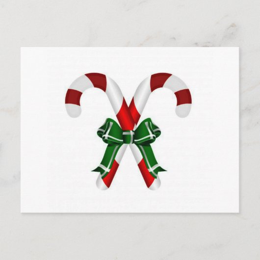 Weihnachtskandystick mit Bohne Feiertagspostkarte (Vorderseite)