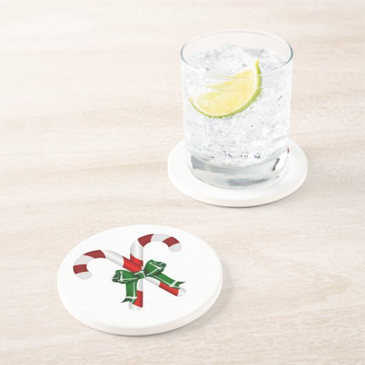 Weihnachtskandystick mit Bohne Getränkeuntersetzer (Seite)