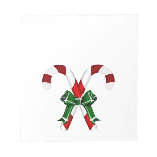 Weihnachtskandystick mit Bohne Notizblock (Vorderseite)