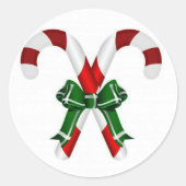 Weihnachtskandystick mit Bohne Runder Aufkleber (Vorderseite)