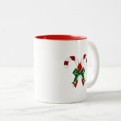 Weihnachtskandystick mit Bohne Zweifarbige Tasse (VorderseiteRechts)