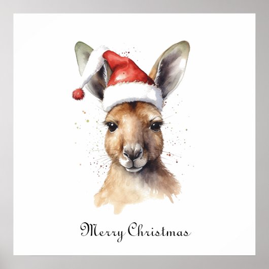 Weihnachtskanguru, anpassbar poster (Vorne)