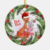 Weihnachtskänguru Keramik Ornament (Vorne)