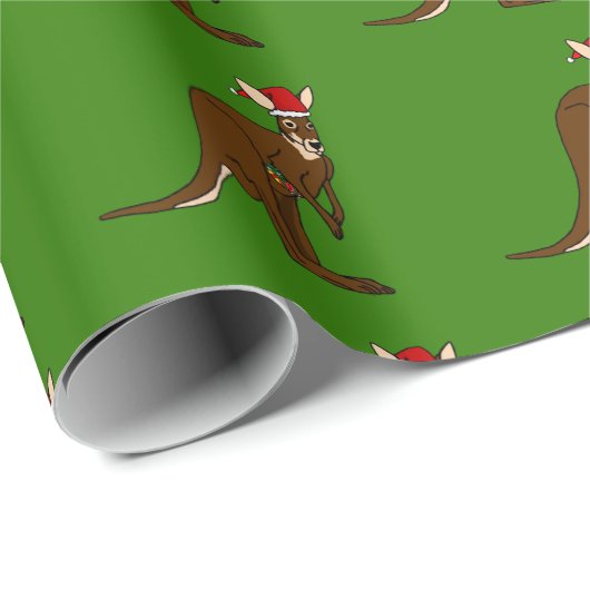 Weihnachtskänguruh Geschenkpapier (Rolleneckpunkt)