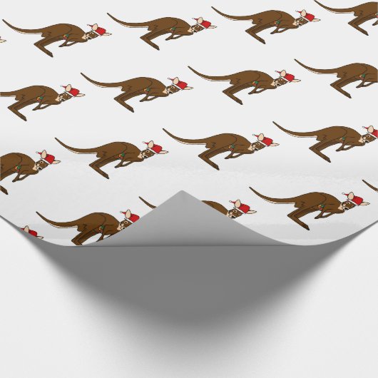 Weihnachtskänguruh-Packpapier Geschenkpapier (Ecke)