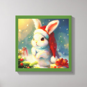 Weihnachtskaninchen 2 leinwanddruck