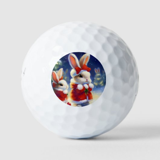 Weihnachtskaninchen (3) golfball (Vorderseite)