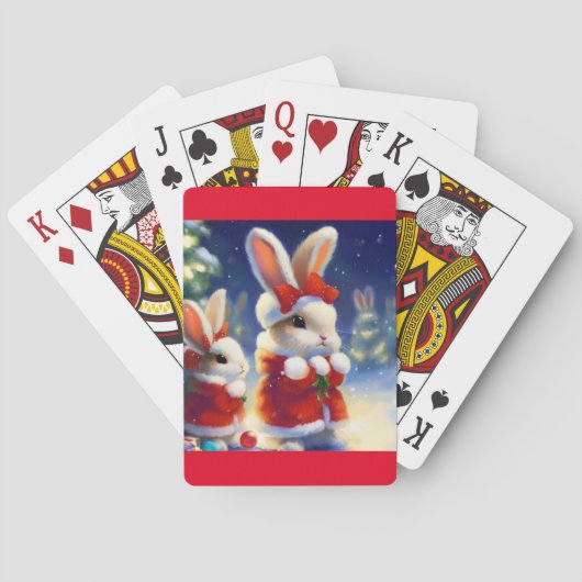 Weihnachtskaninchen (3) spielkarten (Rückseite)