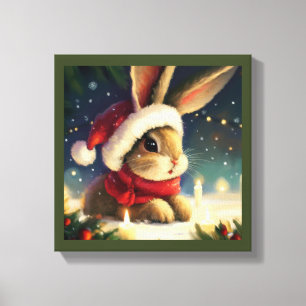 Weihnachtskaninchen 4 leinwanddruck
