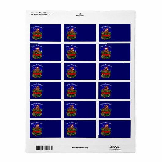 Weihnachtskaninchen , Fröhliche Weihnachten! Adressaufkleber (Vorne)