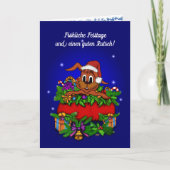 Weihnachtskaninchen , Fröhliche Weihnachten! Feiertagskarte (Vorderseite)