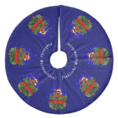 Weihnachtskaninchen , Fröhliche Weihnachten! Fleece Weihnachtsbaumdecke (Vorderseite)