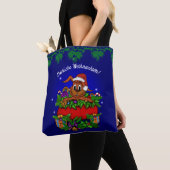 Weihnachtskaninchen , Fröhliche Weihnachten! Tasche (Von Nahem)