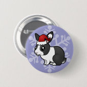 Weihnachtskaninchen (geschmeidiges, geschmeidigtes button (Vorne & Hinten)