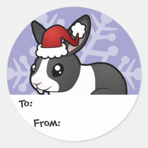 Weihnachtskaninchen (geschmeidiges, geschmeidigtes runder aufkleber