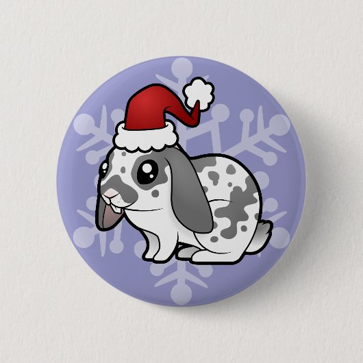 Weihnachtskaninchen (glattes, glattes Haar des Dis Button (Vorderseite)