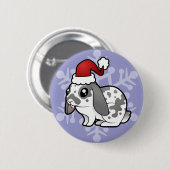 Weihnachtskaninchen (glattes, glattes Haar des Dis Button (Vorne & Hinten)