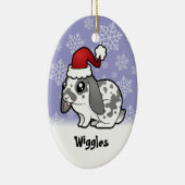 Weihnachtskaninchen (glattes Haar des schlaffen Keramik Ornament (Rechts)