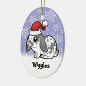 Weihnachtskaninchen (glattes Haar des schlaffen Keramik Ornament (Links)