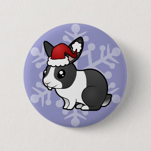 Weihnachtskaninchen (glattes Haar des uppy Ohrs) Button