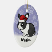Weihnachtskaninchen (glattes Haar des uppy Ohrs) Keramik Ornament (Rechts)