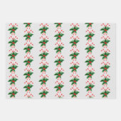 Weihnachtskaninchen & Holly Geschenkpapier Set (Vorderseite)
