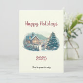 Weihnachtskaninchen im Seebezirk Feiertagskarte (Stehend Vorderseite)