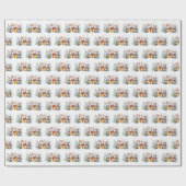 Weihnachtskaninchen in Aquarellen im Schnee Geschenkpapier (Flach)