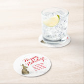 Weihnachtskaninchen in den runder pappuntersetzer (Vor Ort)