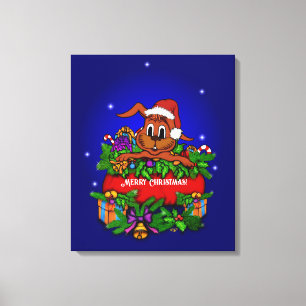 Weihnachtskaninchen Leinwanddruck
