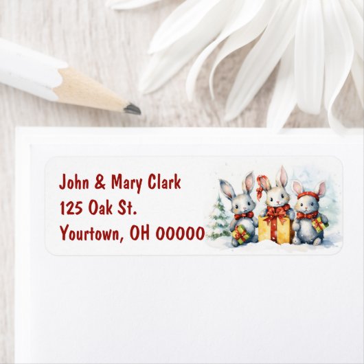 Weihnachtskaninchen mit Geschenken (Insitu)