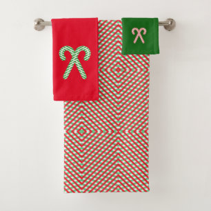 Weihnachtskaninchen/Pfefferminz Badhandtuch Set