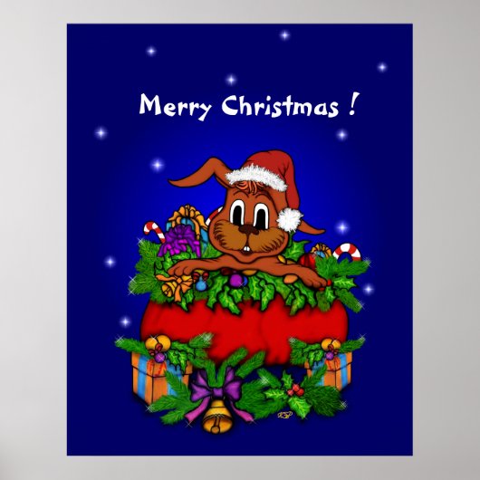 Weihnachtskaninchen Poster (Vorne)