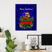 Weihnachtskaninchen Poster (Heimbüro)