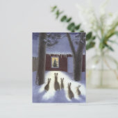 Weihnachtskaninchen Postkarte (Stehend Vorderseite)