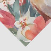 Weihnachtskaninchen Rote Gold Blüten Seidenpapier (Detail)