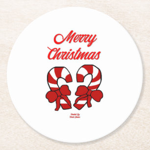 Weihnachtskaninchen Rundpapier Untersetzer