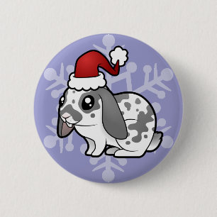 Weihnachtskaninchen (schlaffer Ohr glattes Haar) Button