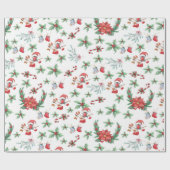 Weihnachtskaninchen und Holly Geschenkpapier (Flach)