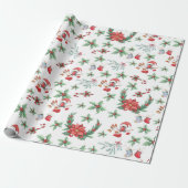 Weihnachtskaninchen und Holly Geschenkpapier (Ungerollt)