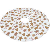 Weihnachtskaninchen und Lebkuchen Männer Polyester Weihnachtsbaumdecke (Schrägansicht)