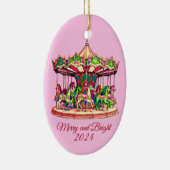 Weihnachtskanzel in Candy Streifen Keramik Ornament (Rechts)