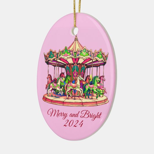 Weihnachtskanzel in Candy Streifen Keramik Ornament (Links)