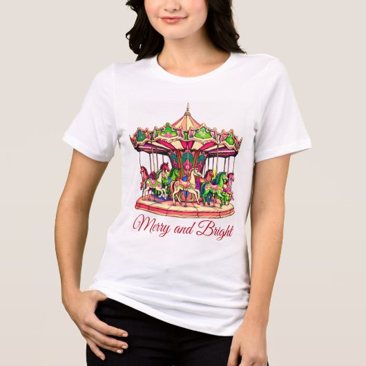Weihnachtskanzel in Candy Streifen Tri-Blend Shirt (Vorderseite)
