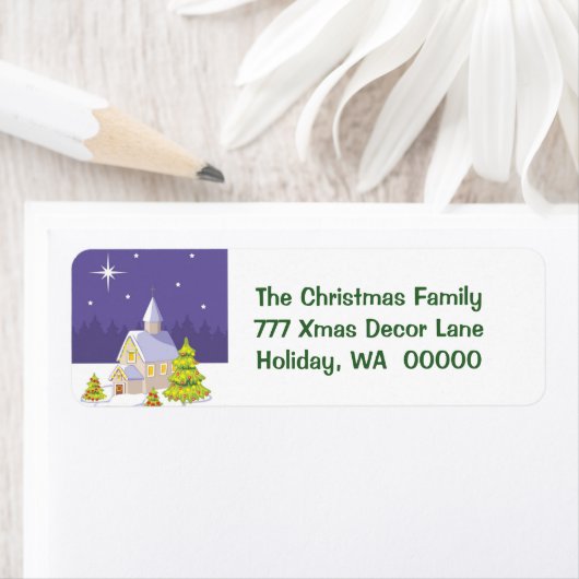 Weihnachtskapelle Rücksendeadresse Stickers (Insitu)