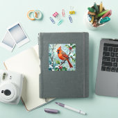Weihnachtskardinal auf einem Stechpalmenzweig Aufkleber (iPad Hülle)