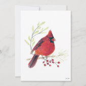Weihnachtskardinal-Beeren-Kunst Feiertagskarte (Vorderseite)